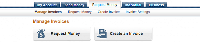Paypal เสนอ 2 บริการใบแจ้งหนี้: "เรียกชำระเงิน" และ "สร้างใบแจ้งหนี้ใหม่"